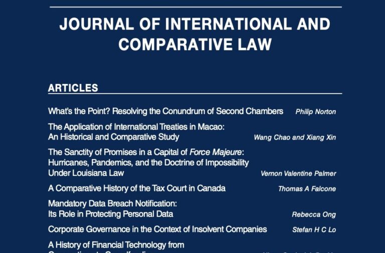 Read more about the article Stefan Lo on Corporate Governance in the Context of Insolvent Companies (Journal of International and Comparative Law)